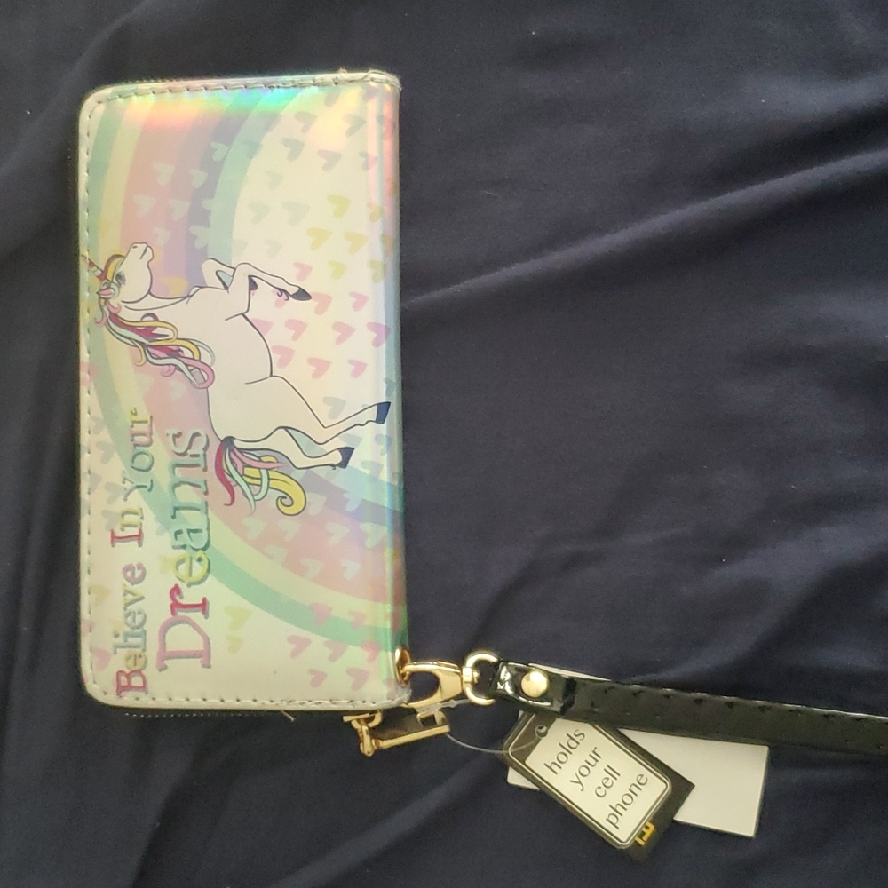 Unicorn wallet with phone pocket
